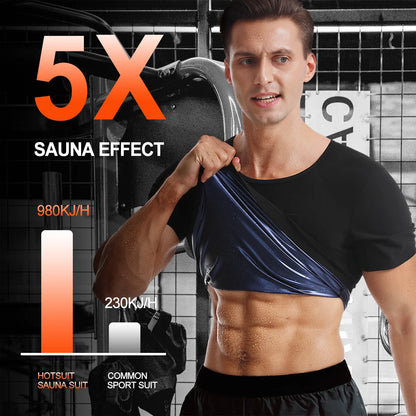Men'S Sauna Suit Shirt - Heat Trapping Sweat Compression Vest, Shapewear Top, Gym Exercise Versatile Shaper Waist Trainer