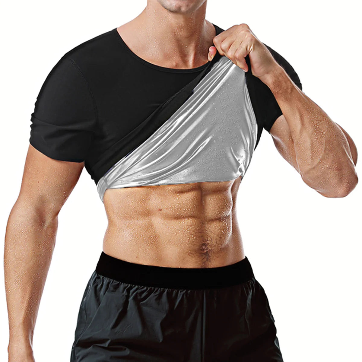 Men'S Sauna Suit Shirt - Heat Trapping Sweat Compression Vest, Shapewear Top, Gym Exercise Versatile Shaper Waist Trainer